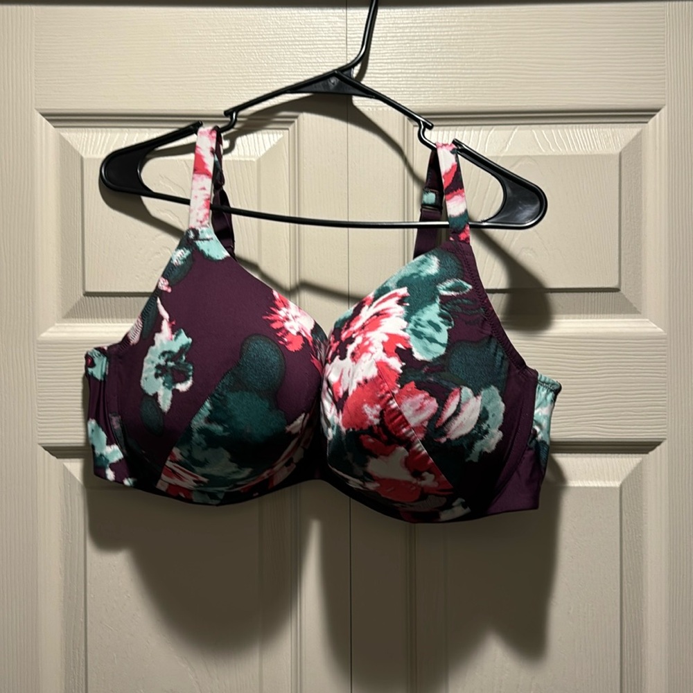 Cacique Purple/Floral Bra